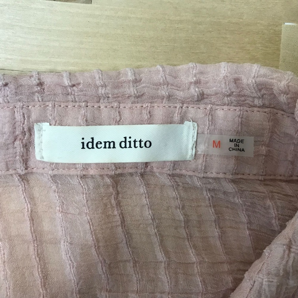 IDEM DITTO - WOMEN'S MEDIUM - PINK 3/4 SLEEVE BUTTON UP TOP BLOUSE - Picture 7 of 8
